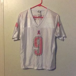 💙🦁🏈 White and Pink Detroit Lions #9 Jersey